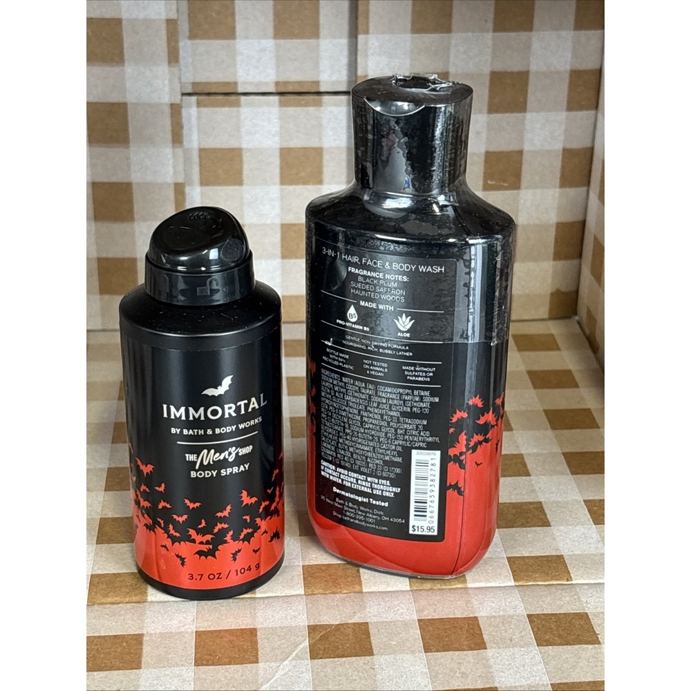 Immortal Body Spray 3.7oz  and Body Wash By Bath & Body Works The Men's Shop New - Picture 4 of 5